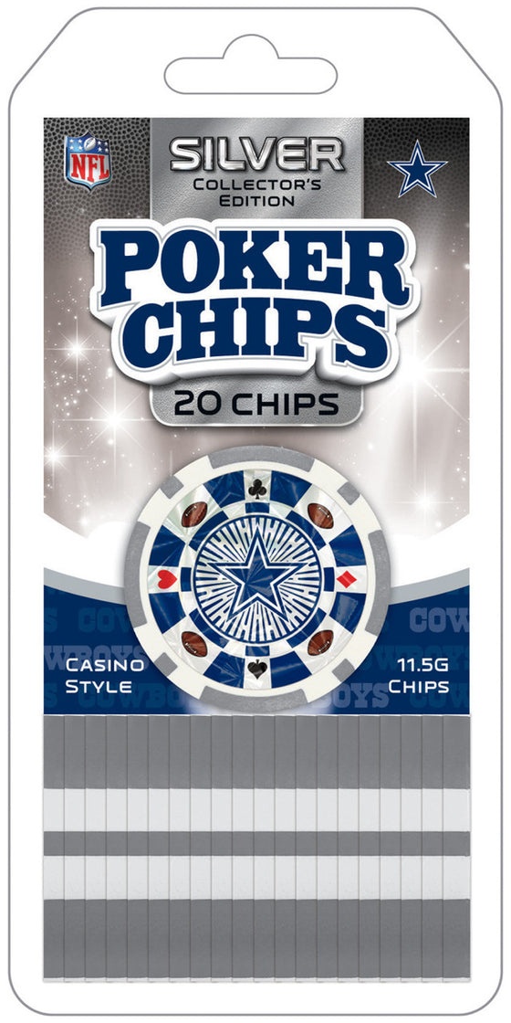 Dallas Cowboys 20 Piece NFL Poker Chips - Silver Edition