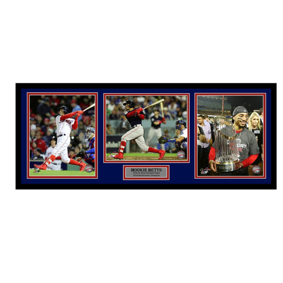 Boston Red Sox Mookie Betts 32x14 3 8x10 Photo Deluxe Framed Collage Piece 