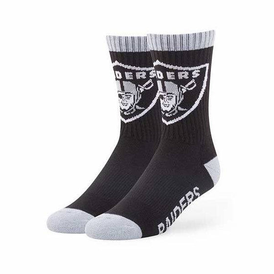 Oakland Raiders 47 Bolt Sports Socks Size L (One Pair) - 757 Sports Collectibles