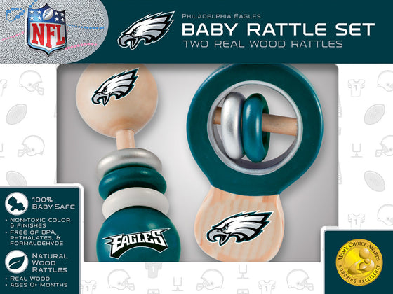 Philadelphia Eagles NFL Baby Fanatic Rattle 2-Pack