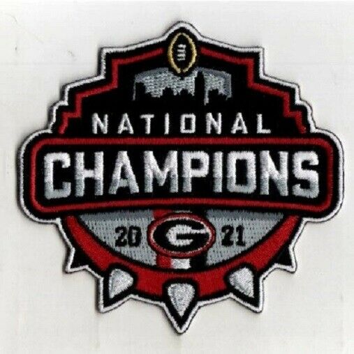 2021 2022 COLLEGE NATIONAL CHAMPIONSHIP JERSEY PATCH GEORGIA BULLDOGS CHAMPIONS - 757 Sports Collectibles