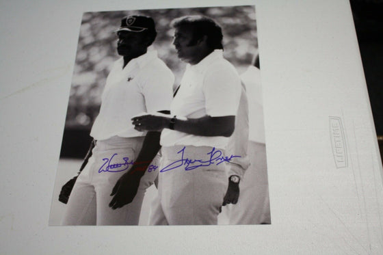 OAKLAND RAIDERS TOM FLORES & WILLIE BROWN DUAL SIGNED 11X14 PHOTO 3X SB CHAMPS