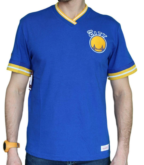 Golden State Warriors Mitchell & Ness NBA "Win" Vintage Premium T-Shirt - Blue