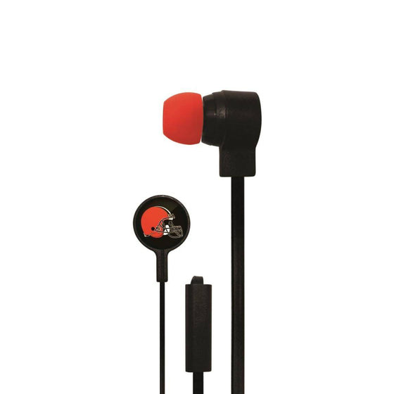 Cleveland Browns Big Logo Earbud Headphones with Microphone - 757 Sports Collectibles