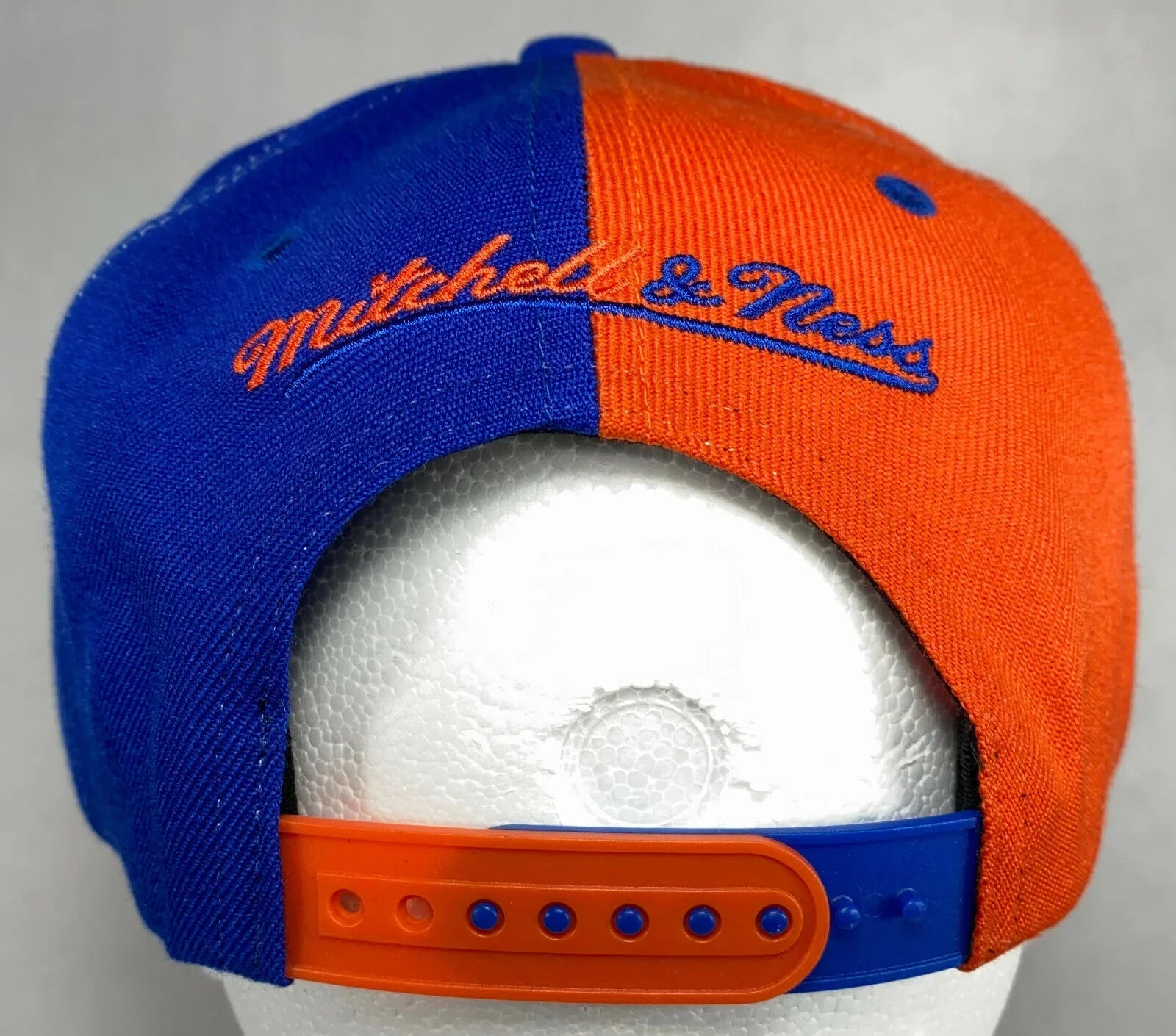 Mitchell and Ness NBA New York Knicks 4 Way Split Snapback Hat, Cap, New
