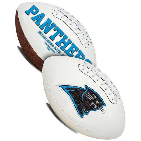 Carolina Panthers Embroidered Logo White Signature Series Football - 757 Sports Collectibles