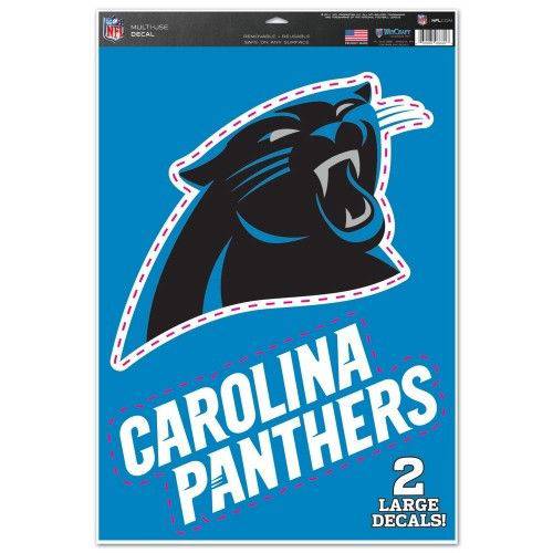 Carolina Panthers Multi Use Large Decals (2 Pack) Indoor/Outdoor Repositionable - 757 Sports Collectibles