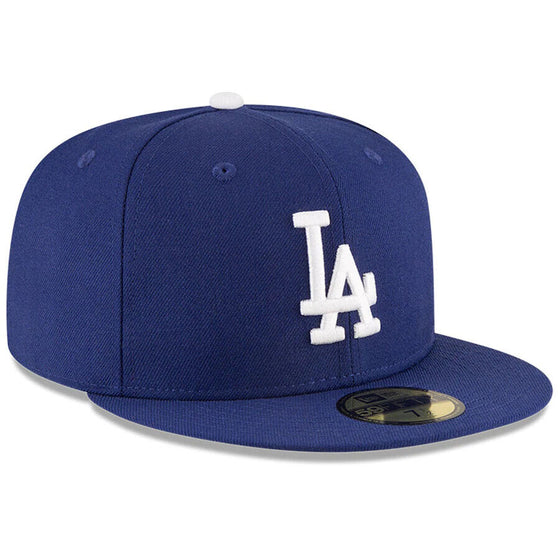 Los Angeles Dodgers 1988 World Series Wool Side Patch 59FIFTY Fitted Hat ~Blue - 757 Sports Collectibles