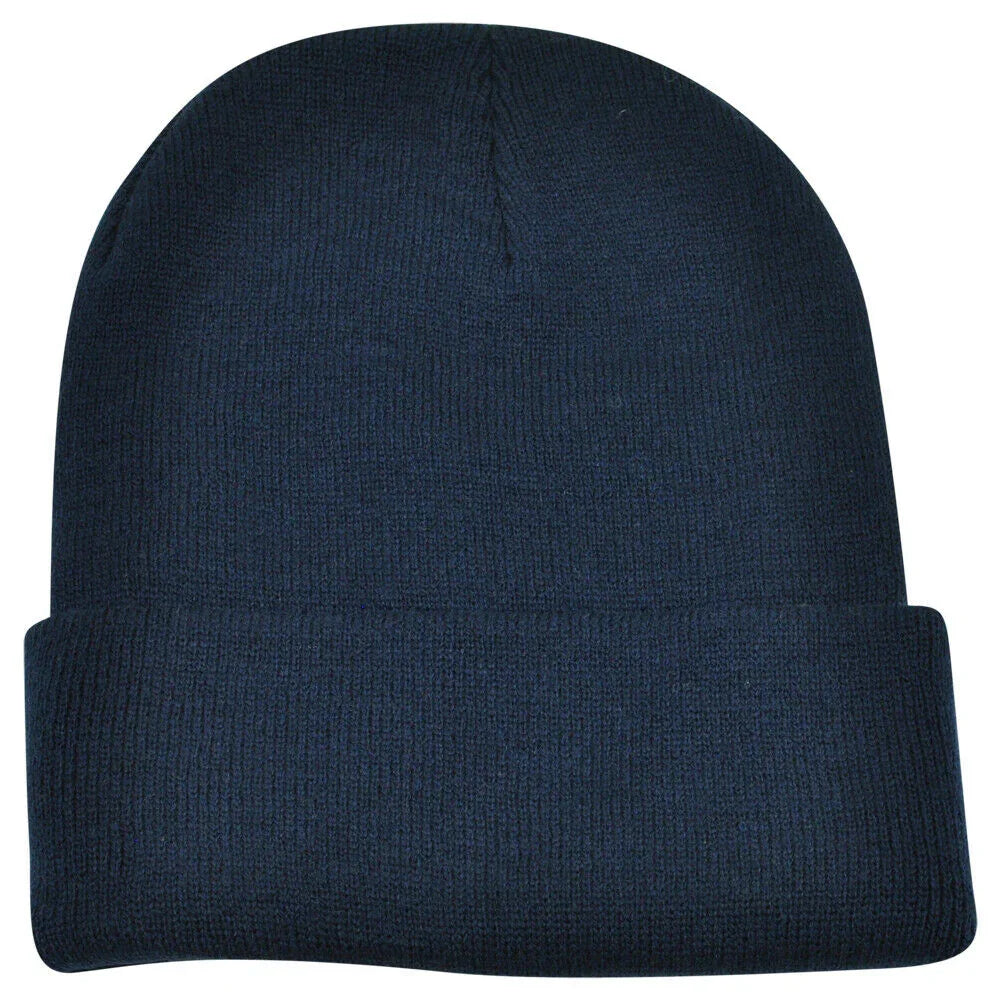 United States Air Force US Military Cuffed Logo Navy Blue Beanie Knit Toque Hat