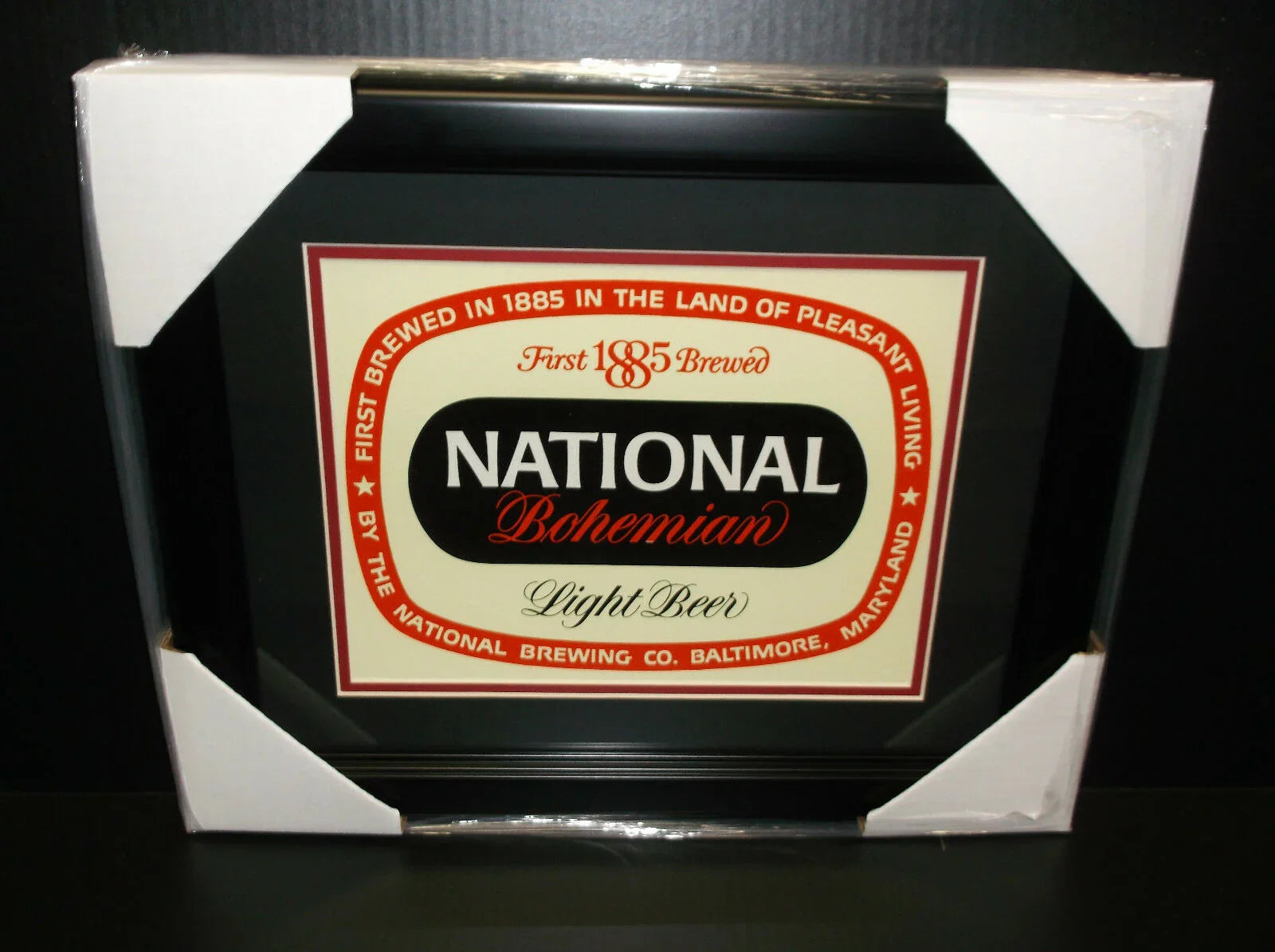 NATIONAL BOHEMIAN NATTY BOH FRAMED 8X10 CARDBOARD DISPLAY VINTAGE ORIGINAL SIGN