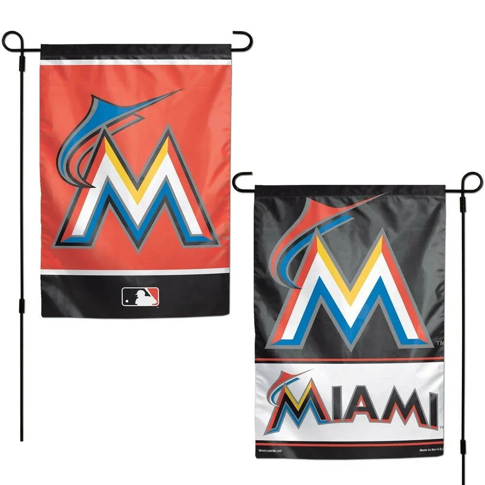 MLB 12x18 Garden Flag Double Sided - Pick Your Team - FREE SHIPPING (Miami Marlins)