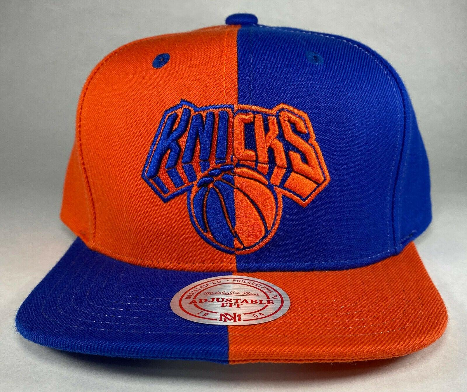 Mitchell and Ness NBA New York Knicks 4 Way Split Snapback Hat, Cap, New