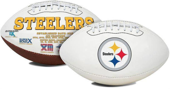 Pittsburgh Steelers Embroidered Logo White Signature Series Football - 757 Sports Collectibles