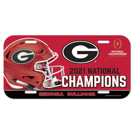 2022 National Champions Georgia Bulldogs Plastic License Plate Indianapolis - 757 Sports Collectibles