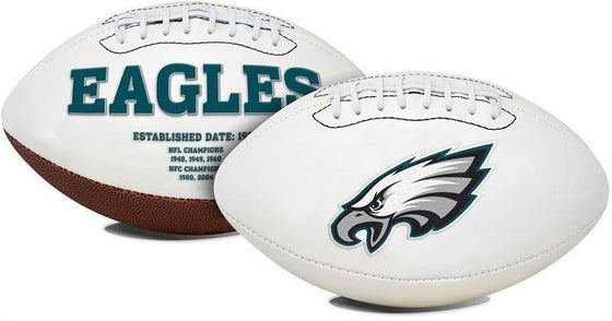 Philadelphia Eagles Embroidered Logo White Signature Series Football - 757 Sports Collectibles