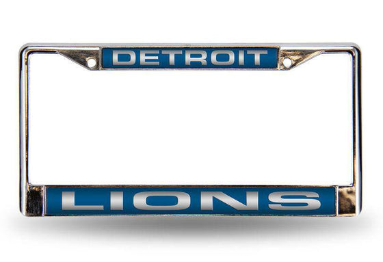 NFL Detroit Lions Laser-Cut Chrome License Plate Frame - 757 Sports Collectibles