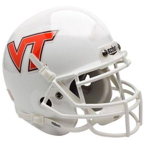 Virginia Tech Hokies White Orange VT Mini Helmet - 757 Sports Collectibles