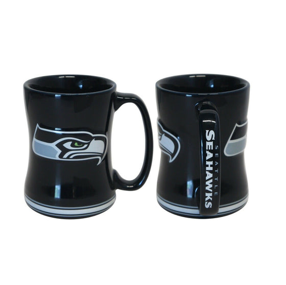 Boelter Brands NFL 14oz Ceramic Relief Sculpted Mug(1) PICK YOUR TEAM (Seattle Seahawks)