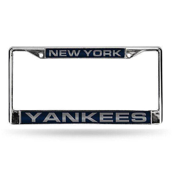 MLB New York Yankees Laser-Cut Chrome License Plate Frame - 757 Sports Collectibles