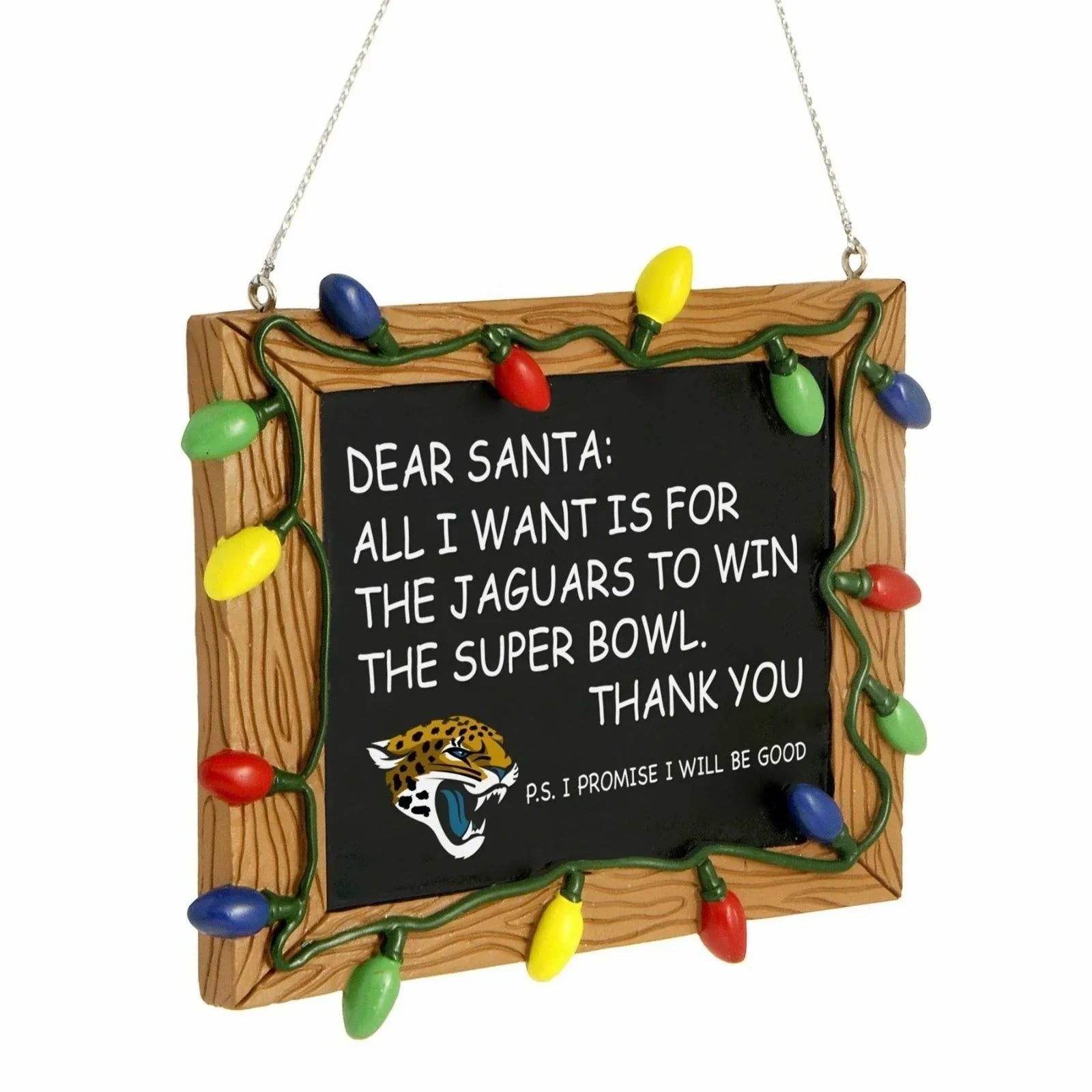 Forever Collectibles - NFL - Chalkboard Sign Christmas Ornament - Pick Your Team (Jacksonville Jaguars)