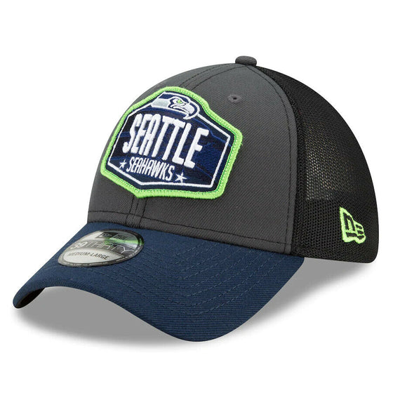 Seattle Seahawks New Era 2021 NFL Draft Trucker 39THIRTY Flex Hat-Gray/Blue - 757 Sports Collectibles