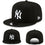 New Era New York Yankees Snapback Hat MLB Official Basic Black White Logo Cap - 757 Sports Collectibles