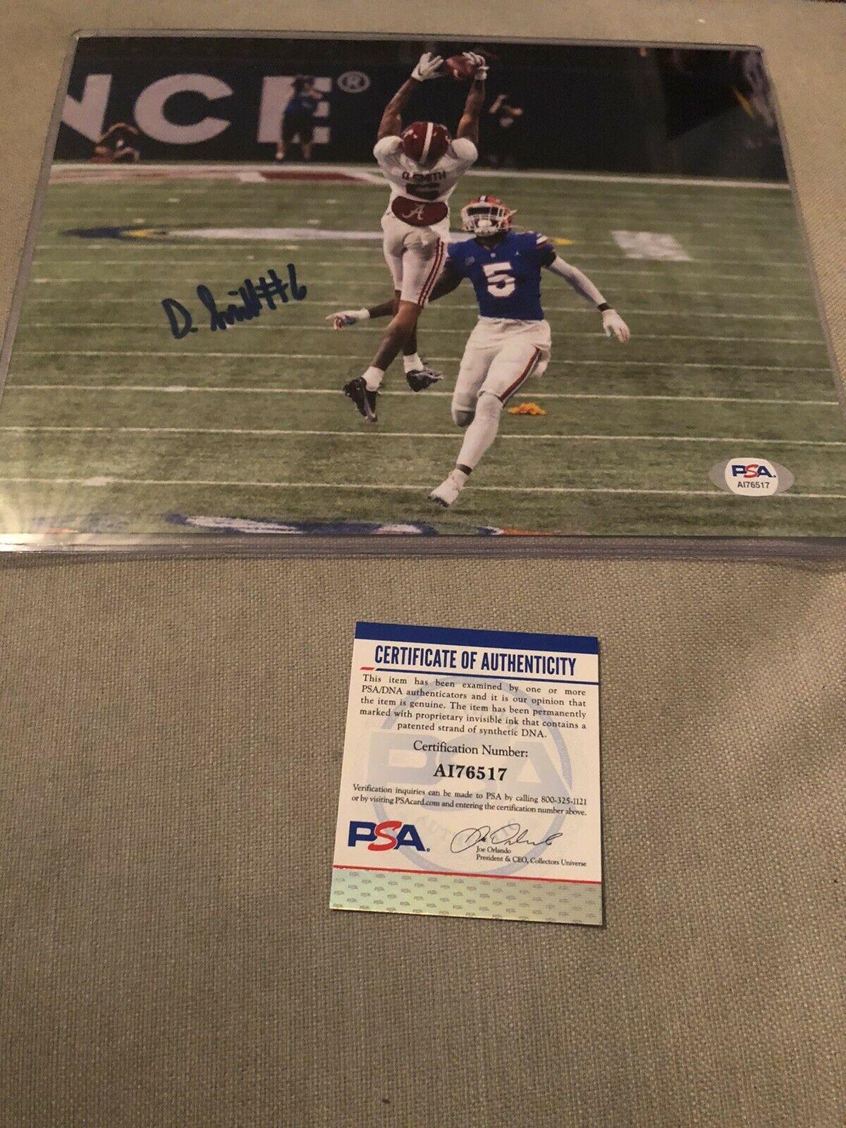 Autographed Signed Davonta Smith 8x10 Photo Alabama Crimson Tide PSA Signed - 757 Sports Collectibles