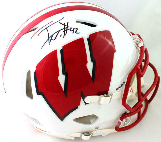 TJ Watt Signed Wisconsin Badgers Speed Authentic Helmet - Beckett W Auth *Black - 757 Sports Collectibles