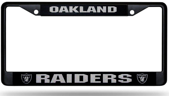 Oakland Raiders Black Chrome License Plate Frame - 757 Sports Collectibles