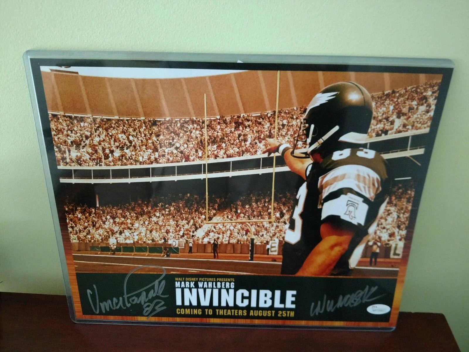 Vince Papale 11x14 Eagles Inscribed "Invincible" Movie Photo Auto JSA