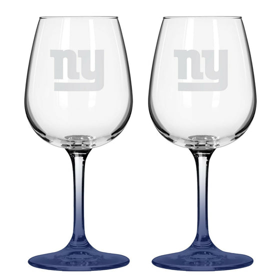 Boelter Brands 12oz Color Stem Wine Glass - PICK YOUR TEAM - FREE SHIP (New York Giants)