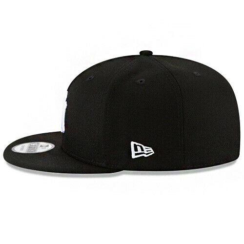 New Era New York Yankees Snapback Hat MLB Official Basic Black White Logo Cap - 757 Sports Collectibles