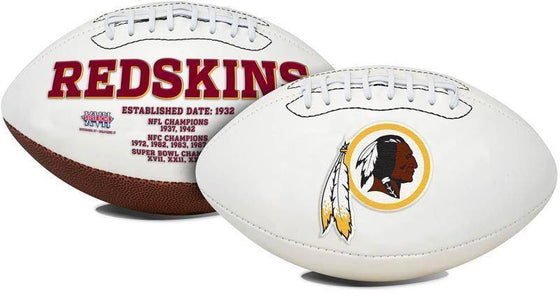 Washington Redskins Embroidered Logo White Signature Series Football - 757 Sports Collectibles