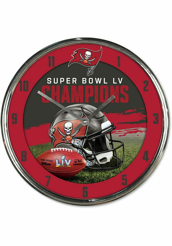 Tampa Bay Buccaneers Super Bowl LV Champions Chrome Wall Clock