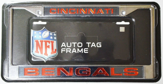 NFL Cincinnati Bengals Laser-Cut Chrome License Plate Frame - 757 Sports Collectibles