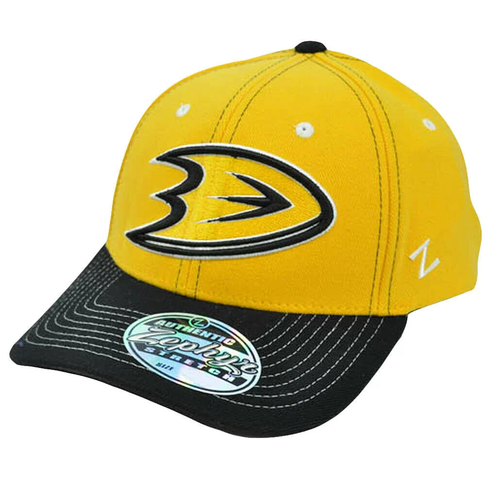 NHL LNH Zephyr Jumbotron Flex Fit Stretch Hat Cap Zhat Mens Anaheim Ducks M/L