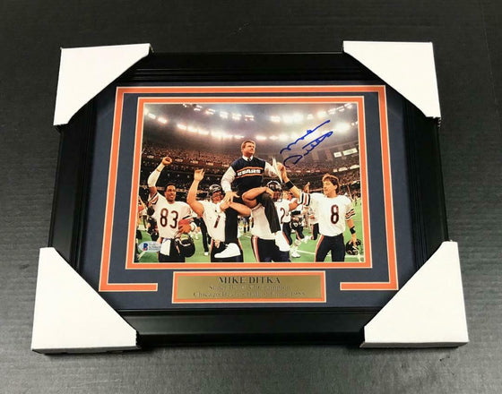 MIKE DITKA CHICAGO BEARS AUTOGRAPHED SIGNED 8x10 FRAMED PHOTO BAS COA - 757 Sports Collectibles