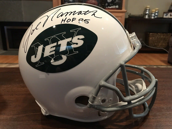 Joe Namath Autographed New York Jets Authentic Throwback Helmet HOF 85 Beckett