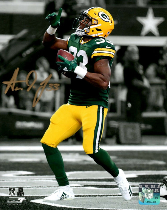 Packers running back AARON JONES Signed 16x20 Photo #1 AUTO ~ 17 Draft Pick- JSA