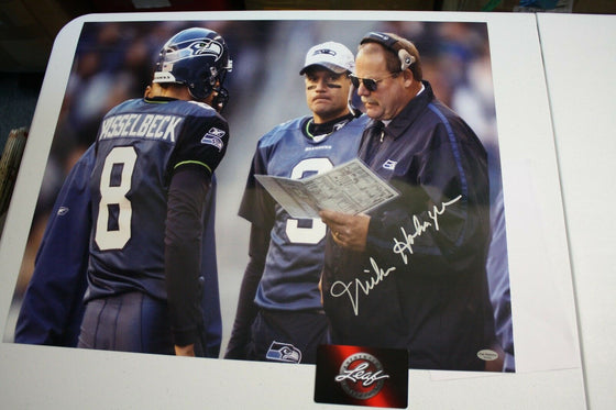 GREEN BAY PACKERS/SEATTLE SEAHAWKS MIKE HOLMGREN SIGNED 16X20 PHOTO LEAF CERT