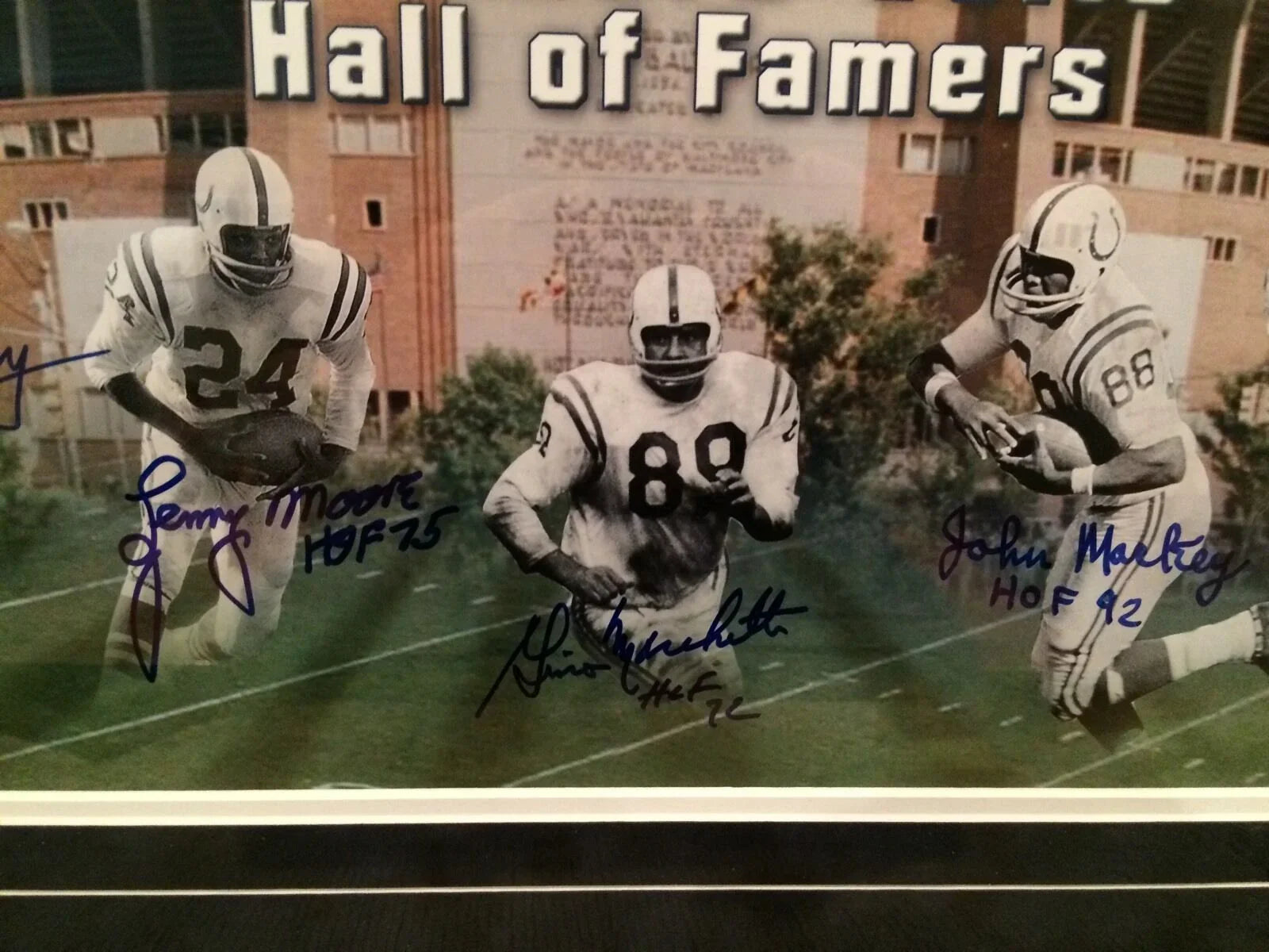 Colts Hall Of Fame Framed 16x20 Photo JSA Moore Berry Marchetti Donovan Mackey
