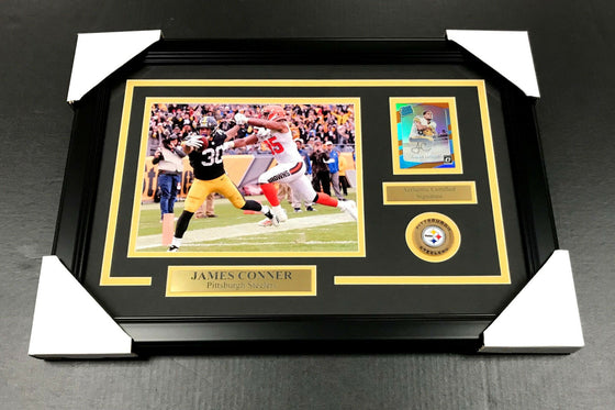 JAMES CONNER AUTOGRAPHED CARD AUTO FRAMED 8X10 PHOTO PITTSBURGH STEELERS - 757 Sports Collectibles