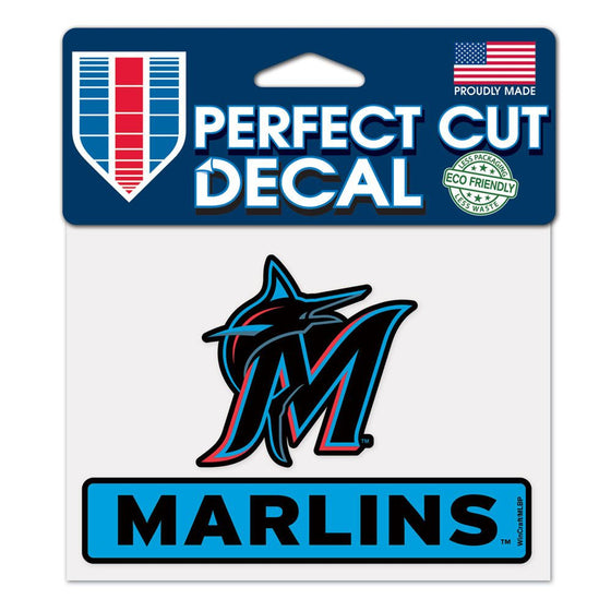 Miami Marlins Decal 4.5x5.75 Perfect Cut Color - Special Order - 757 Sports Collectibles