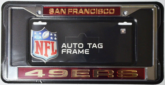 NFL San Francisco 49ers Laser-Cut Chrome License Plate Frame - 757 Sports Collectibles