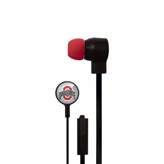 Ohio State Buckeyes Big Logo Earbud Headphones with Microphone - 757 Sports Collectibles