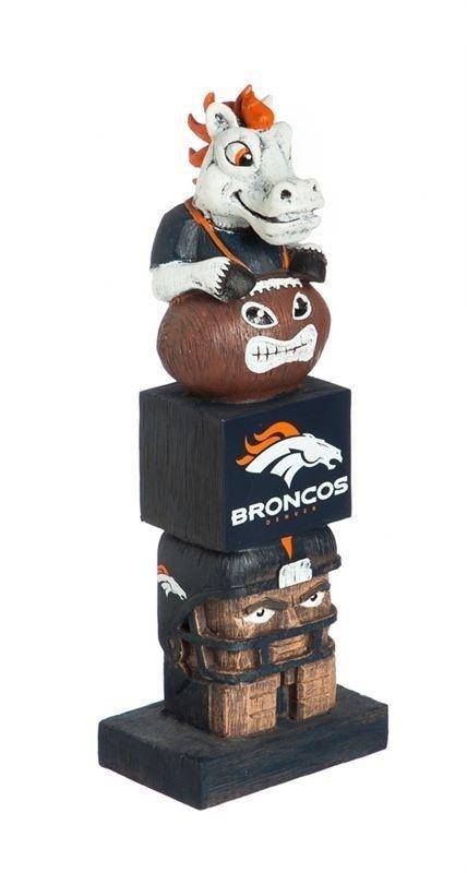 Denver Broncos Tiki Totem Pole Mascot Figurine Statues - 757 Sports Collectibles