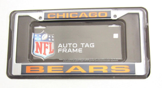 NFL Chicago Bears Laser-Cut Chrome License Plate Frame - 757 Sports Collectibles