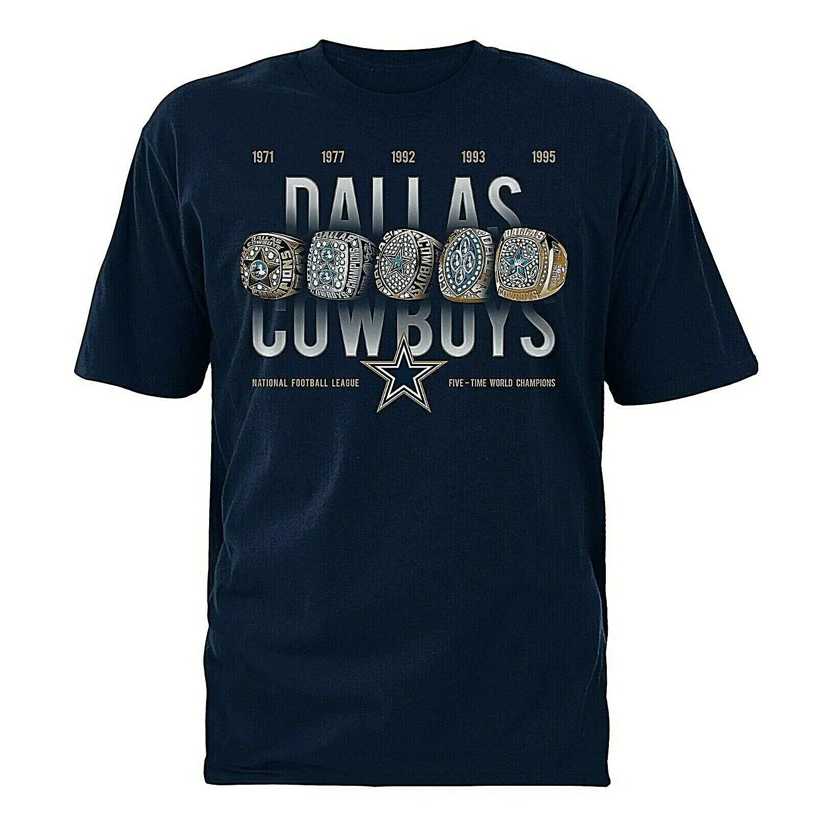 Dallas Cowboys NFL " Rings " 2020 Short Sleeve T-shirt, XL