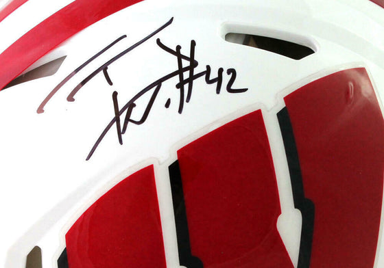 TJ Watt Signed Wisconsin Badgers Speed Authentic Helmet - Beckett W Auth *Black - 757 Sports Collectibles