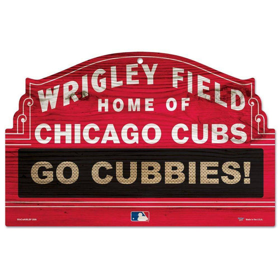 MLB Chicago Cubs Wrigley Field Wood Sign - Red - 757 Sports Collectibles